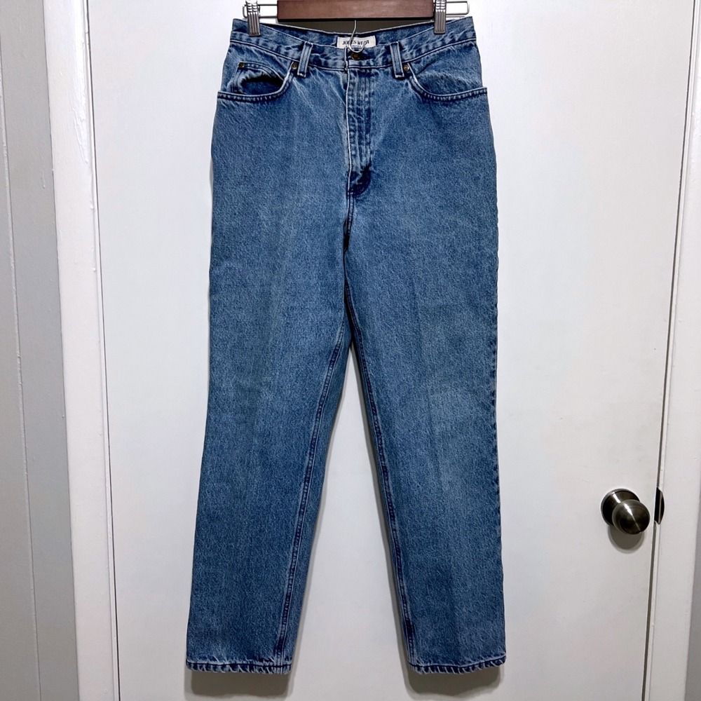 Vintage Womens Mom Jeans High Waisted Tapered Size 8 Cotton Light Wash 80s 90s‎
